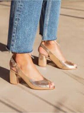 Bobbies Metallic Slingback heels